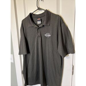Harley Davidson Polo Shirt Mens Size XL Black Knit Polyester Boswell Nashville